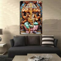 Toile tableau Ganesh à trois têtes